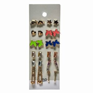 BP Nordstrom Assorted 12-Pair Goldtone Post Earrings